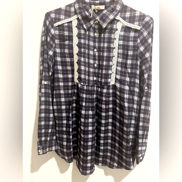NWT Hem & Thread | Plaid Shirt with Bib Detail - Picture 1 of 8